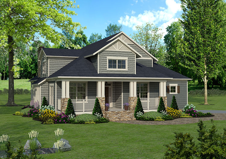 The authentic craftsman style bungalow exterior of this Crestwood Place (Signature Series) Southland Custom Homes plan includes charming details that radiate curb appeal. The double columns and optional shake siding and cultured stone detailing create a welcoming facade. The two story foyer opens into the dining room with a tray ceiling. Spend hours entertaining family and friends in your spacious gourmet kitchen. The great room with an optional fireplace and vaulted two story ceiling gives way to a large rear porch perfect for outdoor barbeques. The master bedroom includes an elegant tray ceiling, a large walk-in closet and convenient access to the central utility room. Two bedrooms, a bath with two vanities and a bonus room complete the second floor. Please Note: Brick, Stucco, Stone and Fireplaces are optional. Add a Basement for approximately $51,406*